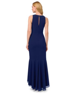 Women's Sleeveless Ruffled High-Low Gown