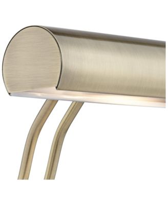 Traditional Piano Banker Desk Lamp Adjustable 12" High Black Marble Base Antique Brass Shade for Office Table