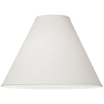 White Linen Medium Chimney Lamp Shade 5" Top x 15" Bottom x 10.5" High x 11.5" Slant (Spider) Replacement with Harp and Finial