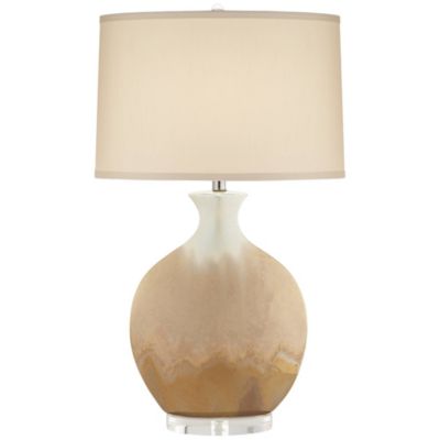 Marci Modern Table Lamp 32" Tall Ceramic Ivory Drip Glaze Off White Oval Shade for Bedroom Living Room Bedside Nightstand Office