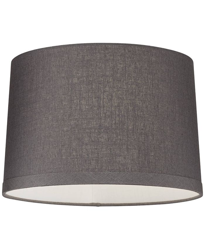 Springcrest Gray Linen Medium Drum Lamp Shade 15