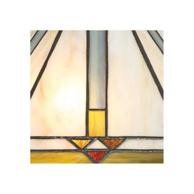 Landford Traditional Mission Accent Table Lamp 22 1/2" High Bronze Stained Art Glass Shade for Bedroom Living Room Bedside Office