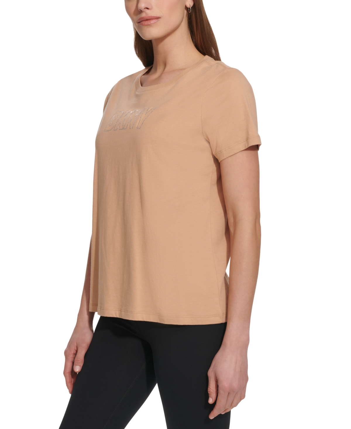 Dkny Sport Women's Cotton Embellished-Logo T-Shirt