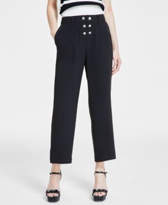 KARL LAGERFELD PARIS - Women's Button-Front Ankle Pants