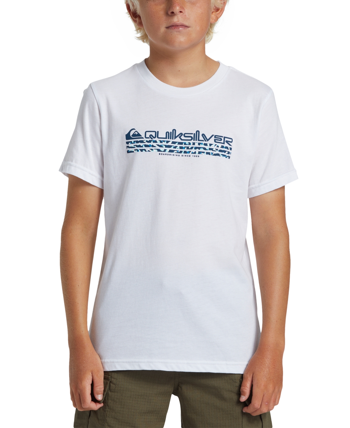 Shop Quiksilver Big Boys Omni Fill Cotton Graphic T-shirt In White
