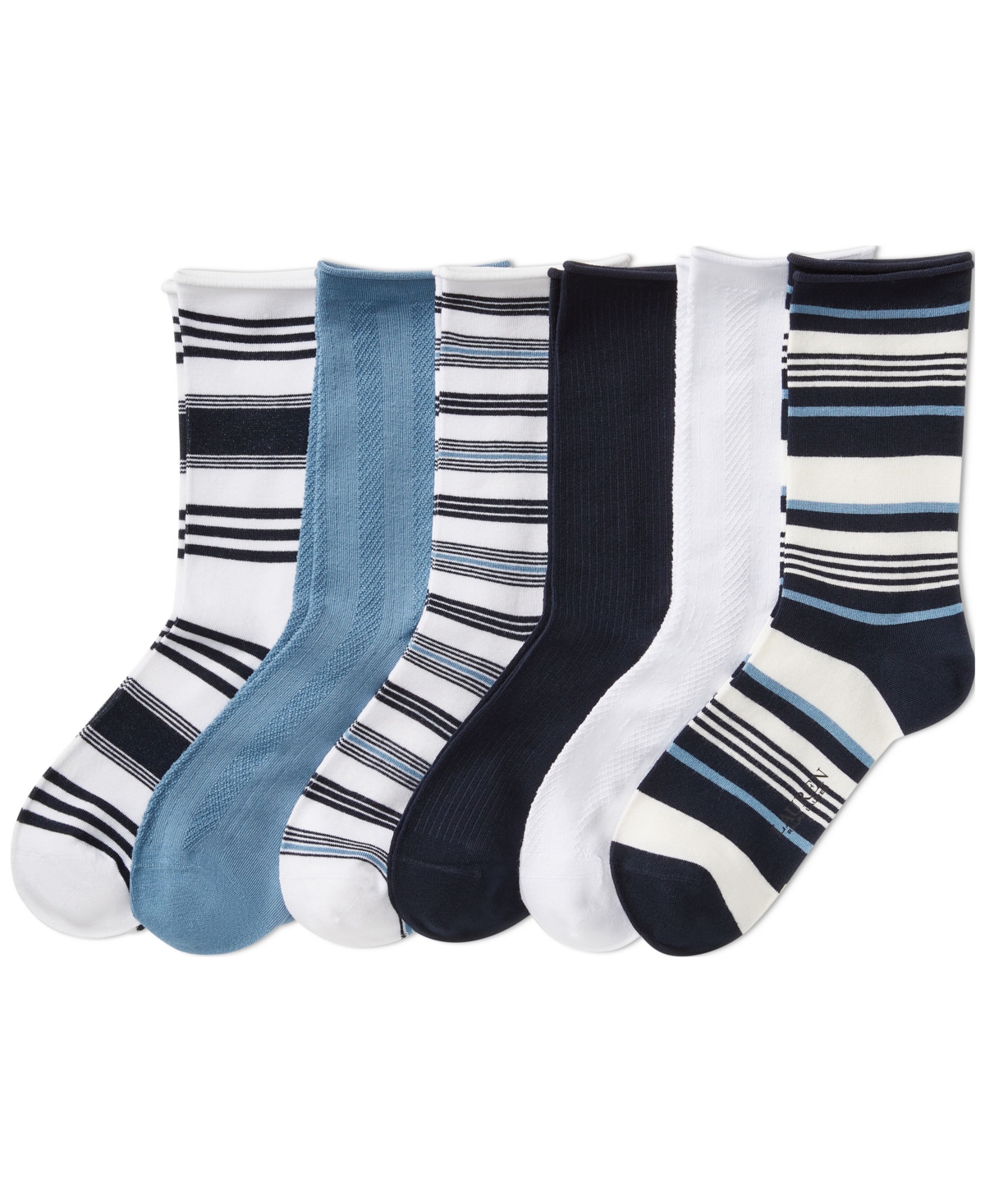 Lauren Ralph Lauren Women's 6-pk. Striped Roll-top Socks In Assorted