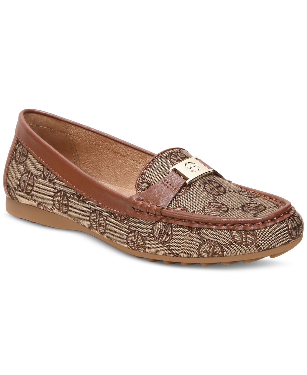 Women's Dailyn Memory Foam Slip On Loafers, Created for Macy's - Brown Leather