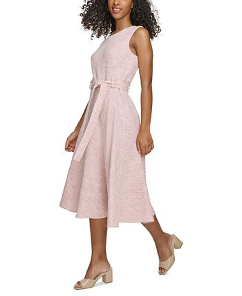 JEWEL NECK SLEEVELESS MIDI DRESS
