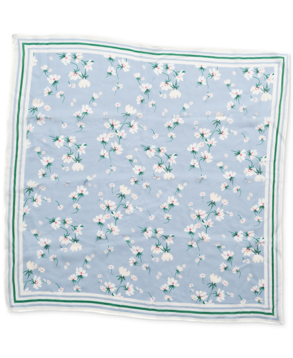 Women's Cheerful Floral Square Scarf, Created for Macy's - White Multi