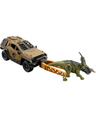 Truck and Dinosaur Action Figure Toy with Flipping Feature