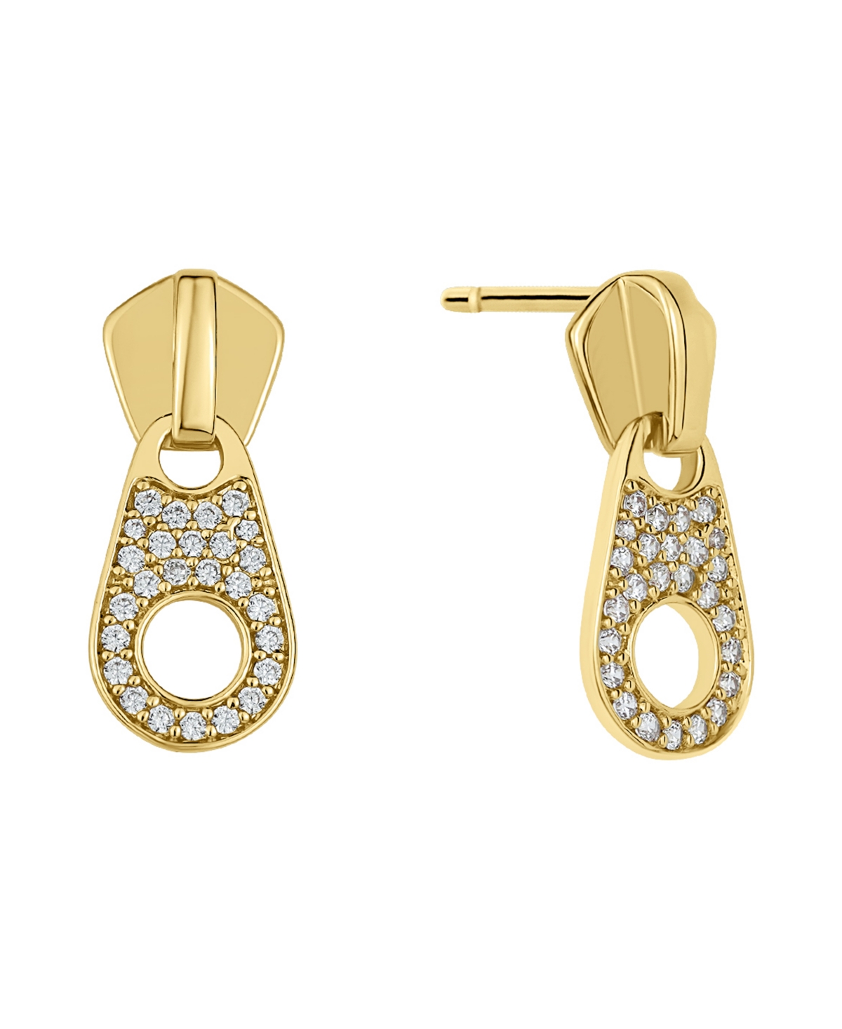 Shop And Now This Cubic Zirconia Zipper Earring In Gold
