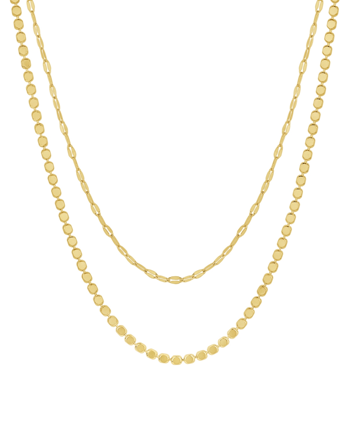 18K Gold Plated Layered Necklace - Gold
