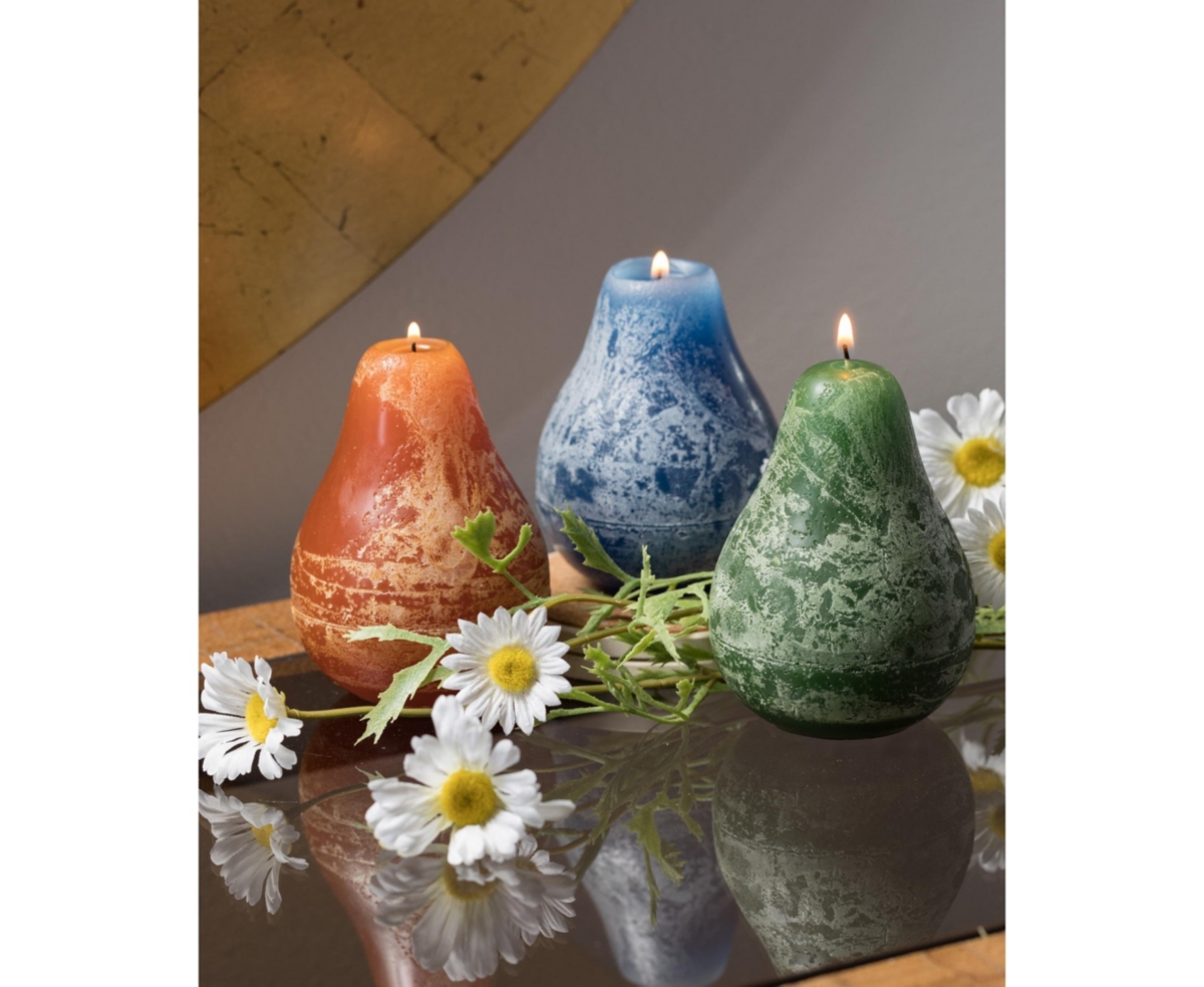 Vance Kitira Pear Candles Kit, Set of 3 - Holly Green, English Blue