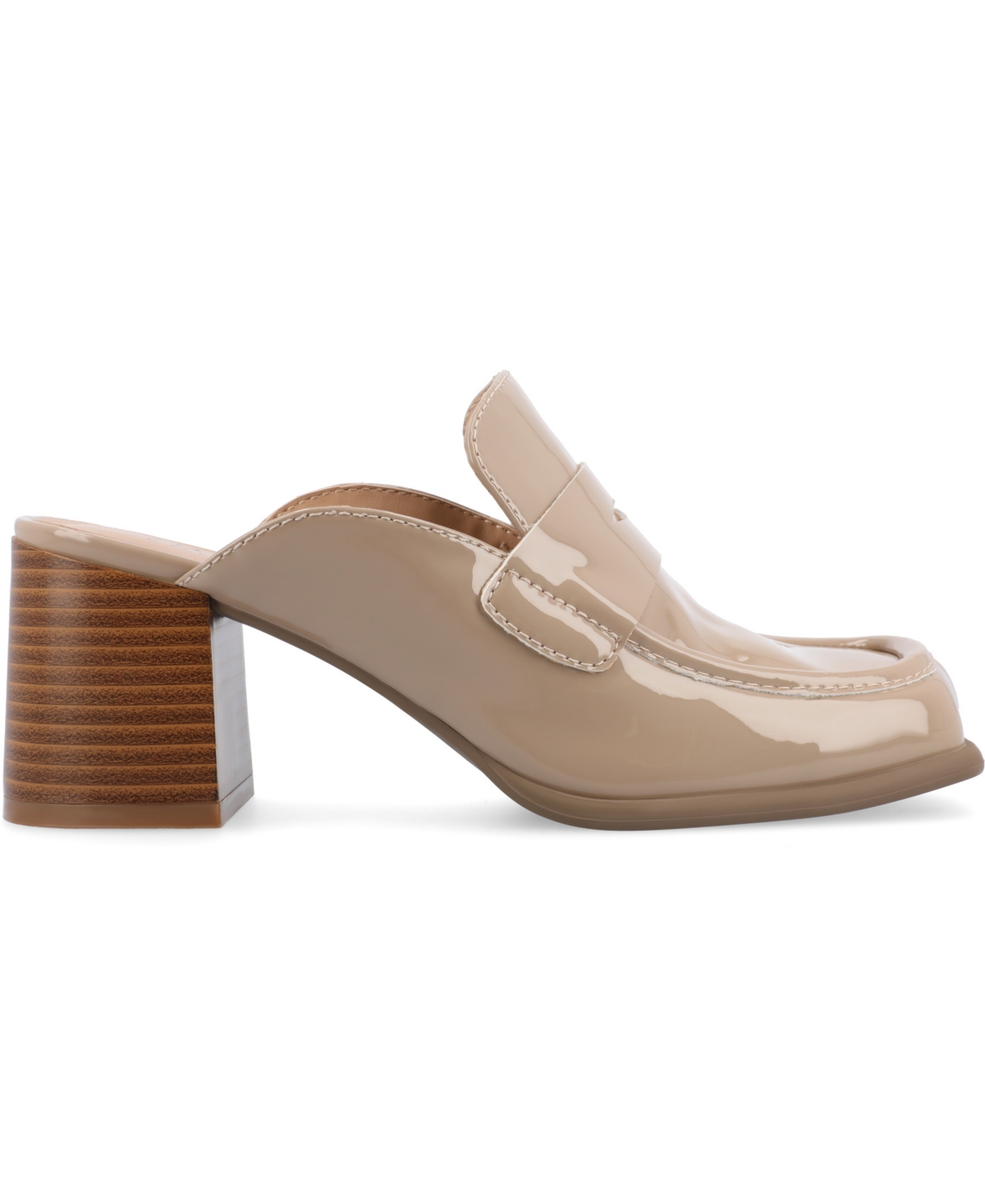Journee Collection Women's Bayley Square Toe Block Heel Loafer Mules