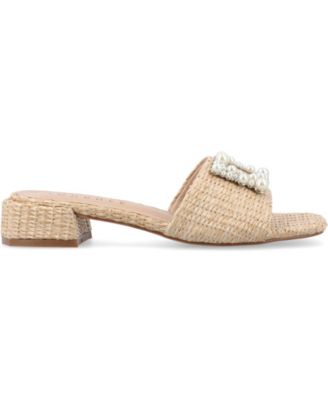 Women's Justina Ornamented Raffia Slide Sandals