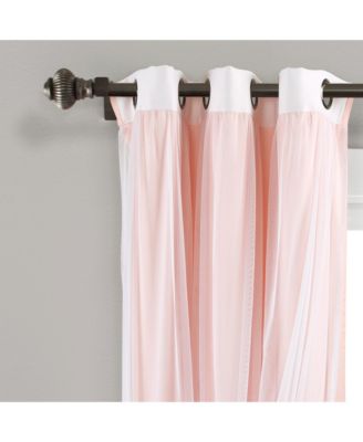Umbre Fiesta Grommet Sheer/ Printed Light Filtering Window Curtain Panel Blush/Gray Single 38X84