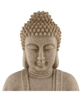 Calm Buddha 22" High Large Zen Asian Indoor Outdoor Decor Sand Stone Floor Fountain with Light LED Outside