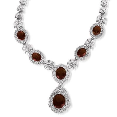 Sterling Silver White Gold Plated Chunky Necklace with Safety Lock