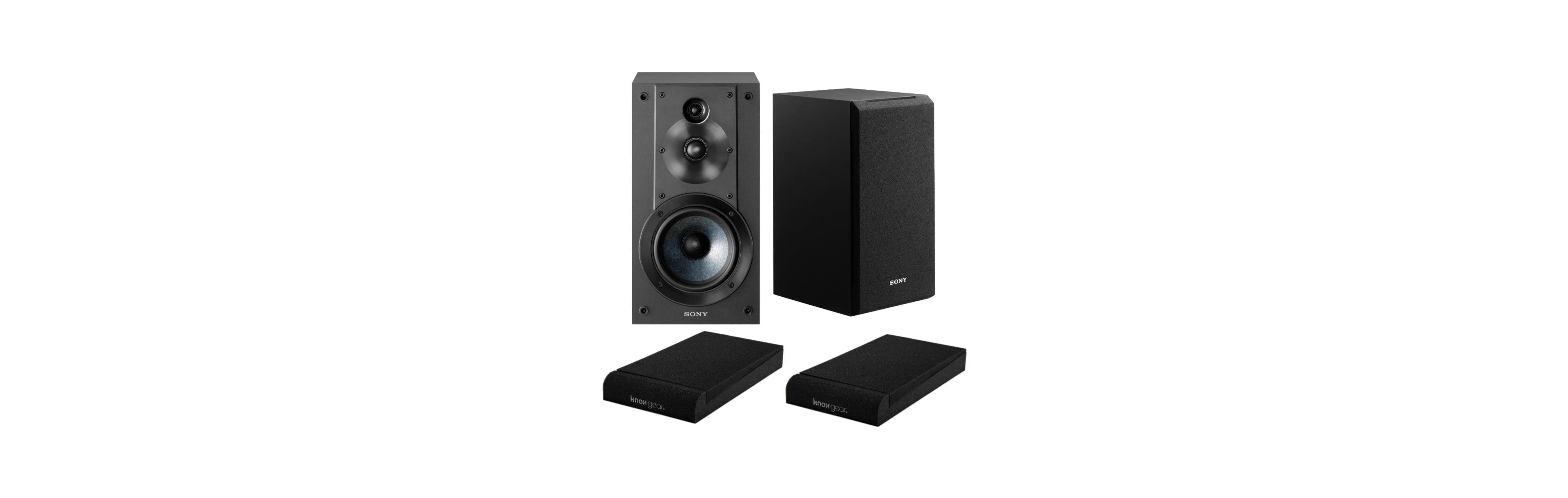 Sony SSCS5 3-Way 3-Driver Bookshelf Speaker System (Black) with Isolation Pads