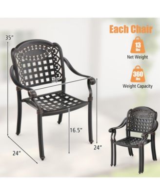 Cast Aluminum Patio Chairs Set of 2 with Armrests