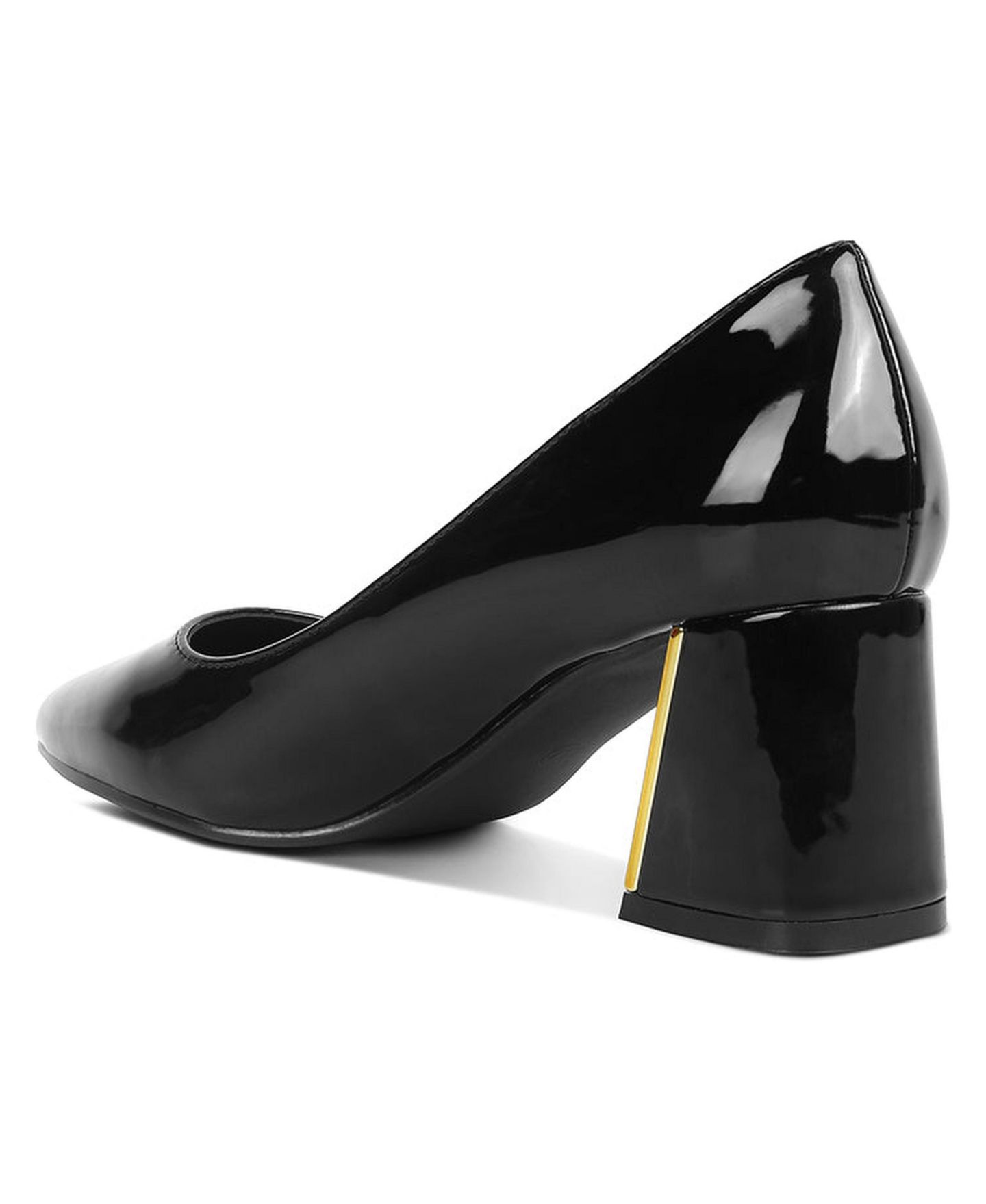 Женские туфли London Rag Zaila Metallic Accent Block Heel Pumps, цвет: Чёрный лаковый — фото 2