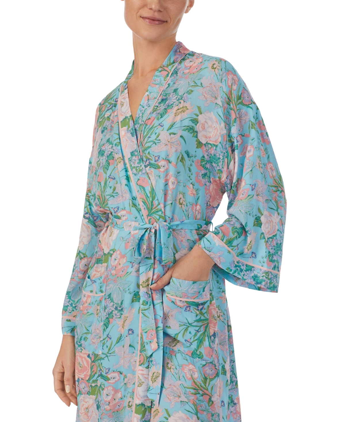 Sanctuary Women's Floral 3/4-Sleeve Wrap Robe