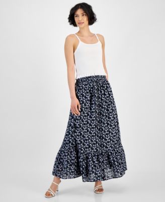 Now This Sweater Tank Top Ruffled Maxi Skirt