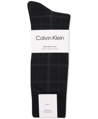 Men's Crew Length Microfiber Dress Socks, Assorted Patterns, Pack of 4