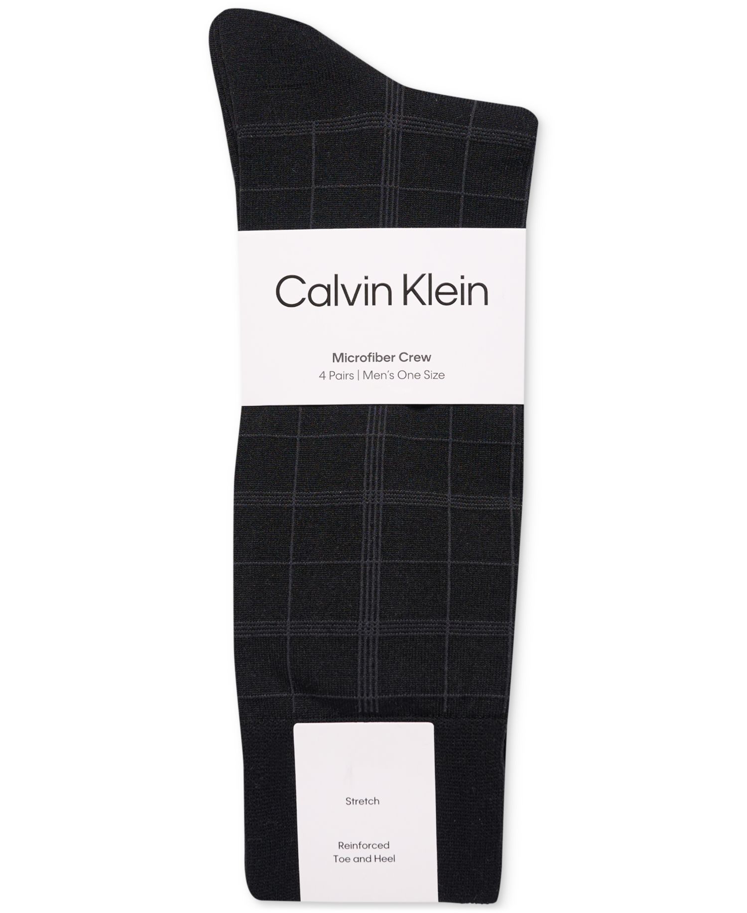 Men's Crew Length Microfiber Dress Socks, Assorted Patterns, Pack of 4