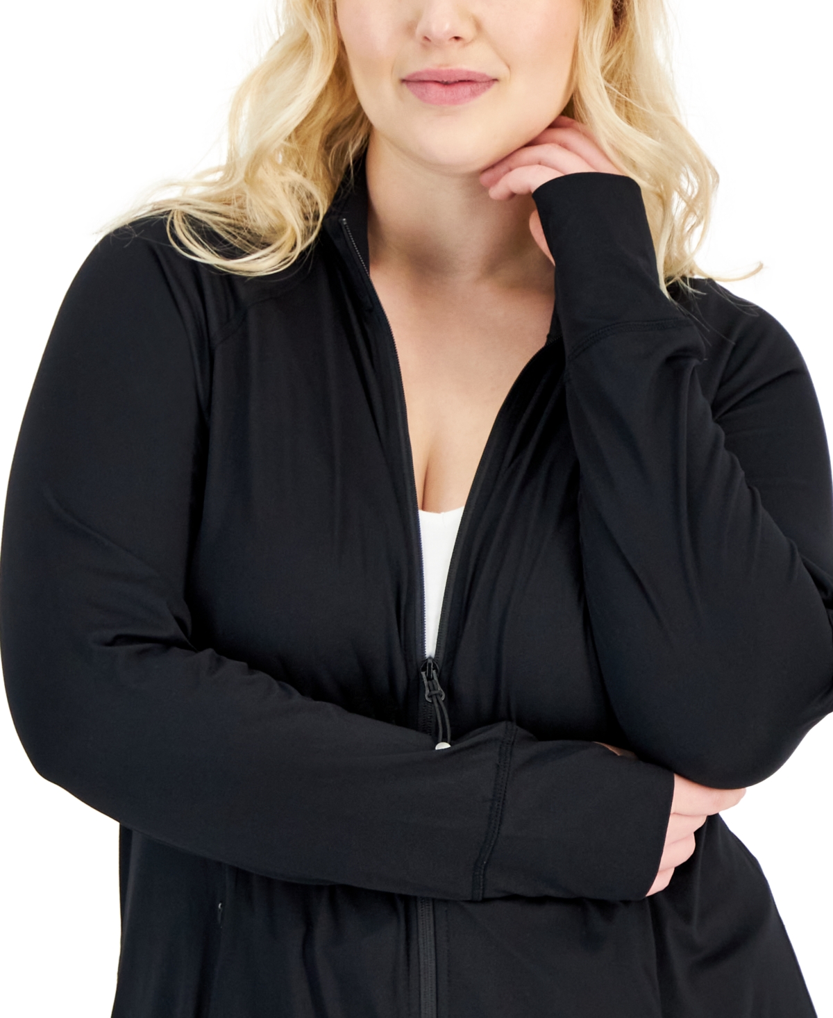 Id Ideology Plus Size Essential Full-Zip Jacket, Created for Macy's