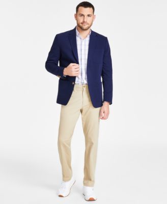 Club Room Mens Unstructured Blazer Quincy Plaid Shirt Four Way Stretch Pants Created For Macys In Rose Shadow