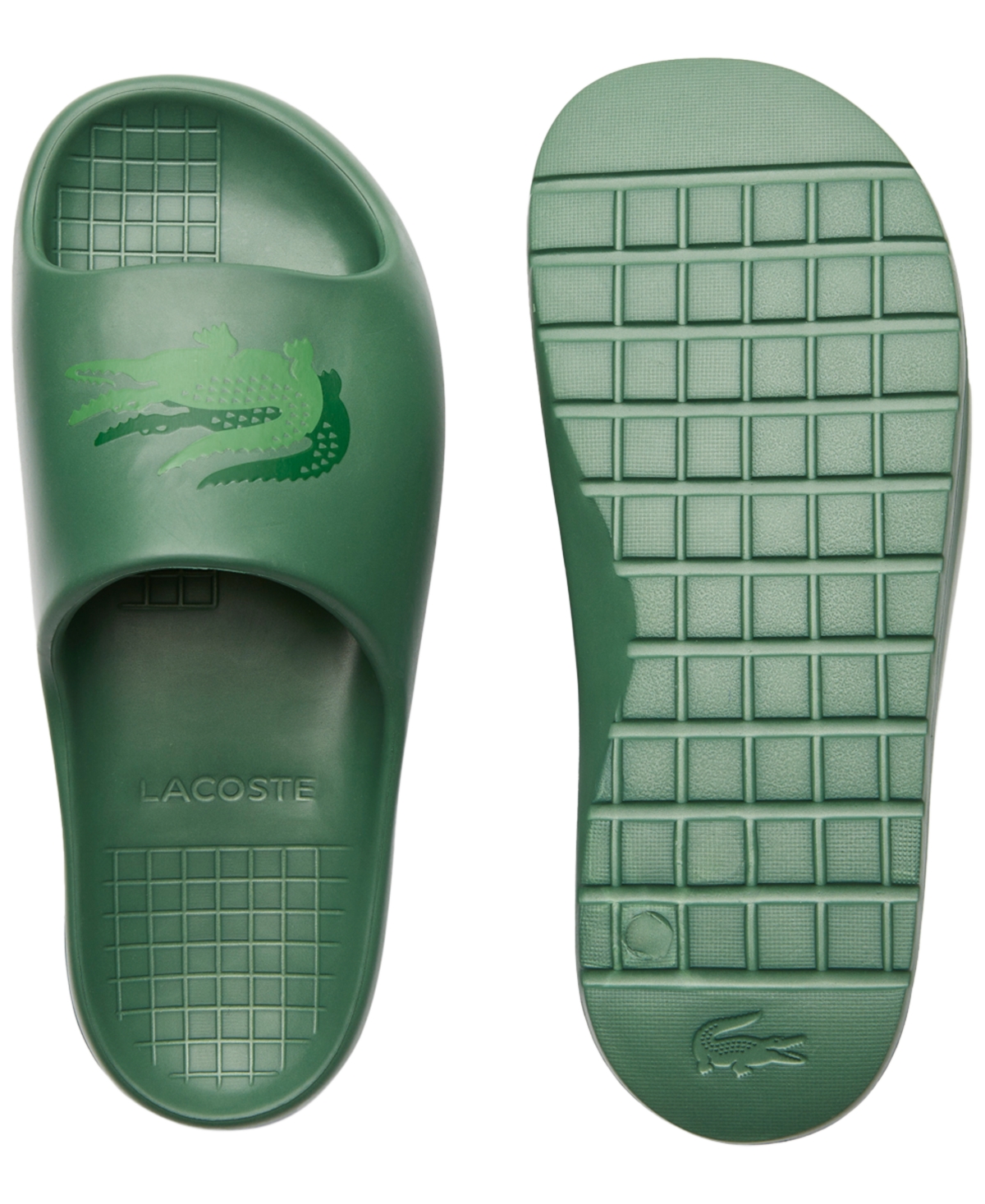 Shop Lacoste Men's Croco 2.0 Evo Slip-on Slide Sandals In Green,green