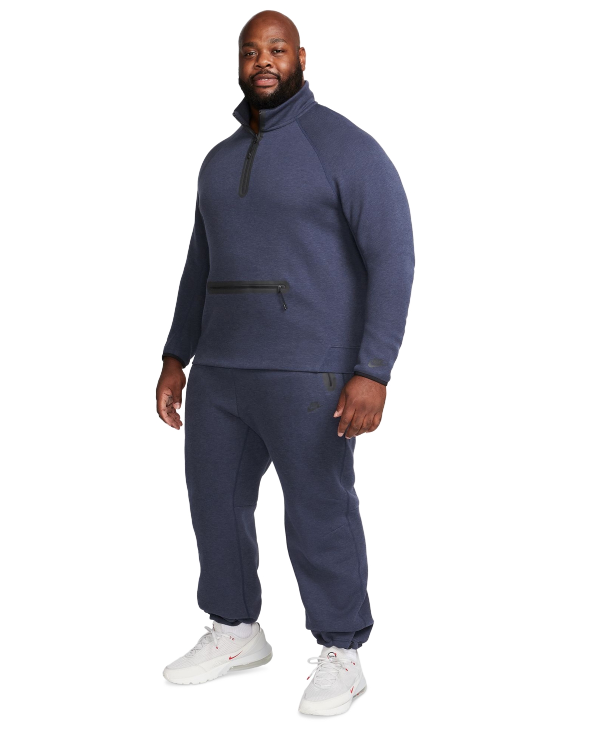 Nike Men's Sportswear Relaxed-fit 1/2-zip Tech Fleece Sweatshirt In Blue