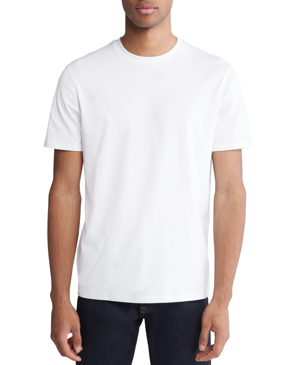 Shop Calvin Klein Men's Short Sleeve Supima Cotton Interlock T-shirt In Bright White