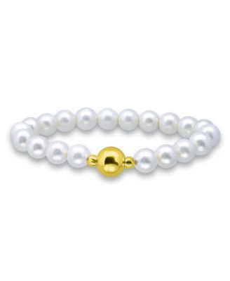 White Shell Pearl Stretch Bracelet