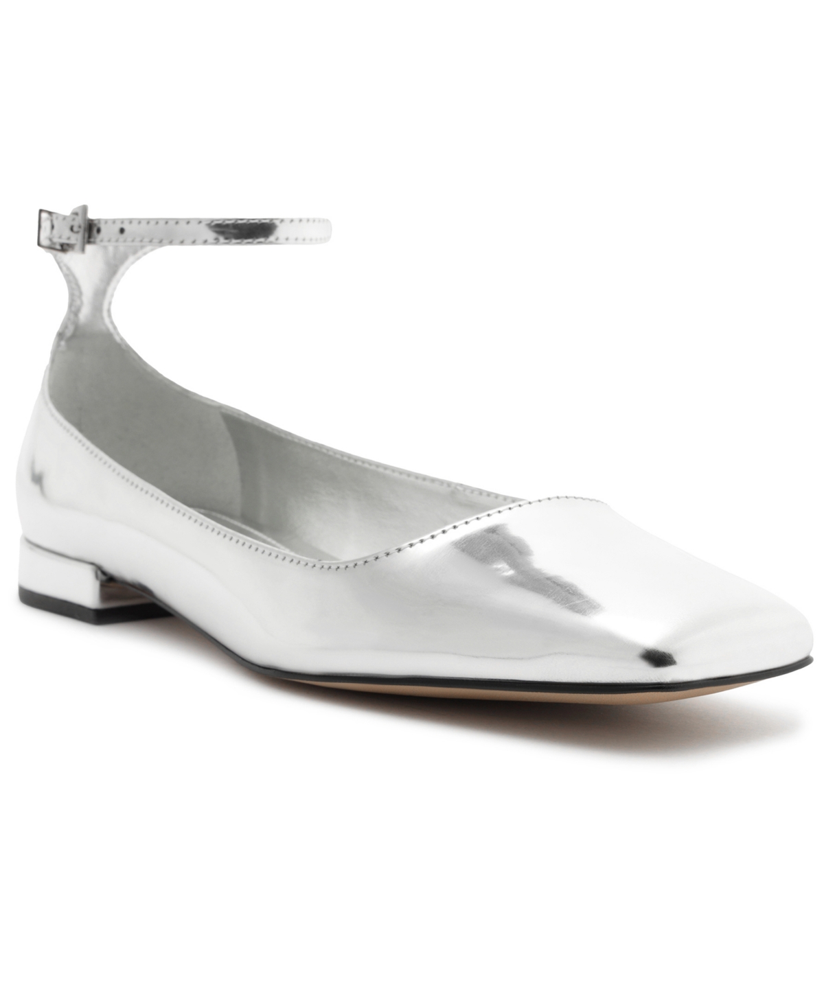 Women's Aubrey Square Toe Ballet Flats - Silver