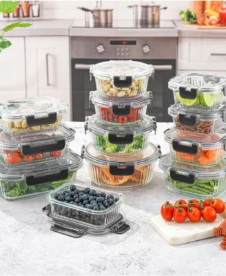 24-piece Fluted Food Storage Container Set with Lids