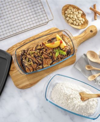 Glass Set of 3 Loaf Pans with Lids