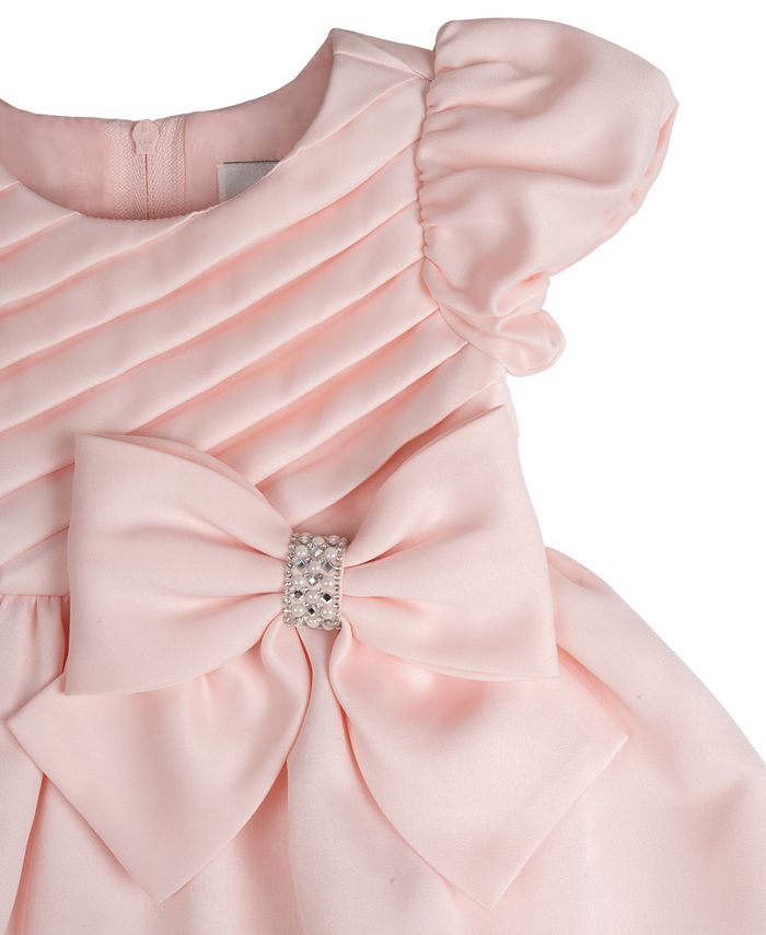Rare Editions Baby Girl Pleated Satin Social Dress Macy's