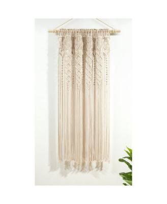 Boho Macrame Textured Cotton Window Curtain/Room Divider/Doorway/Wall Decor