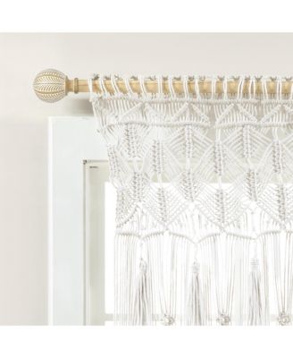 Boho Macrame Tassel Cotton Valance/Kitchen Curtain/Wall Decor