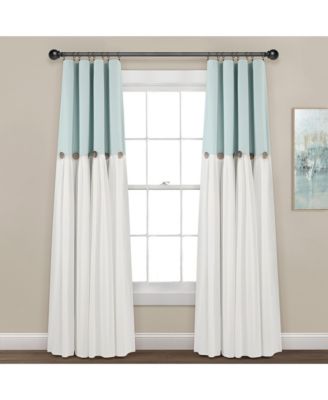 Linen Button 100% Lined Blackout Window Curtain Panel