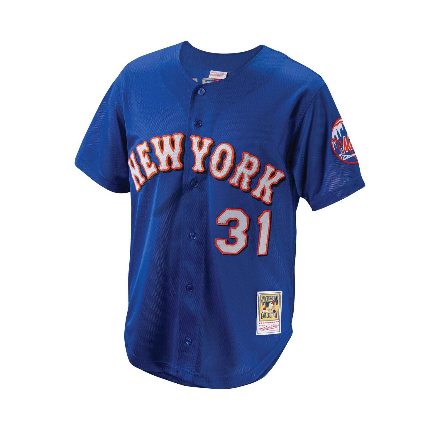 Men's Mike Piazza Royal New York Mets Cooperstown Collection Mesh Batting Practice Button-Up Jersey
