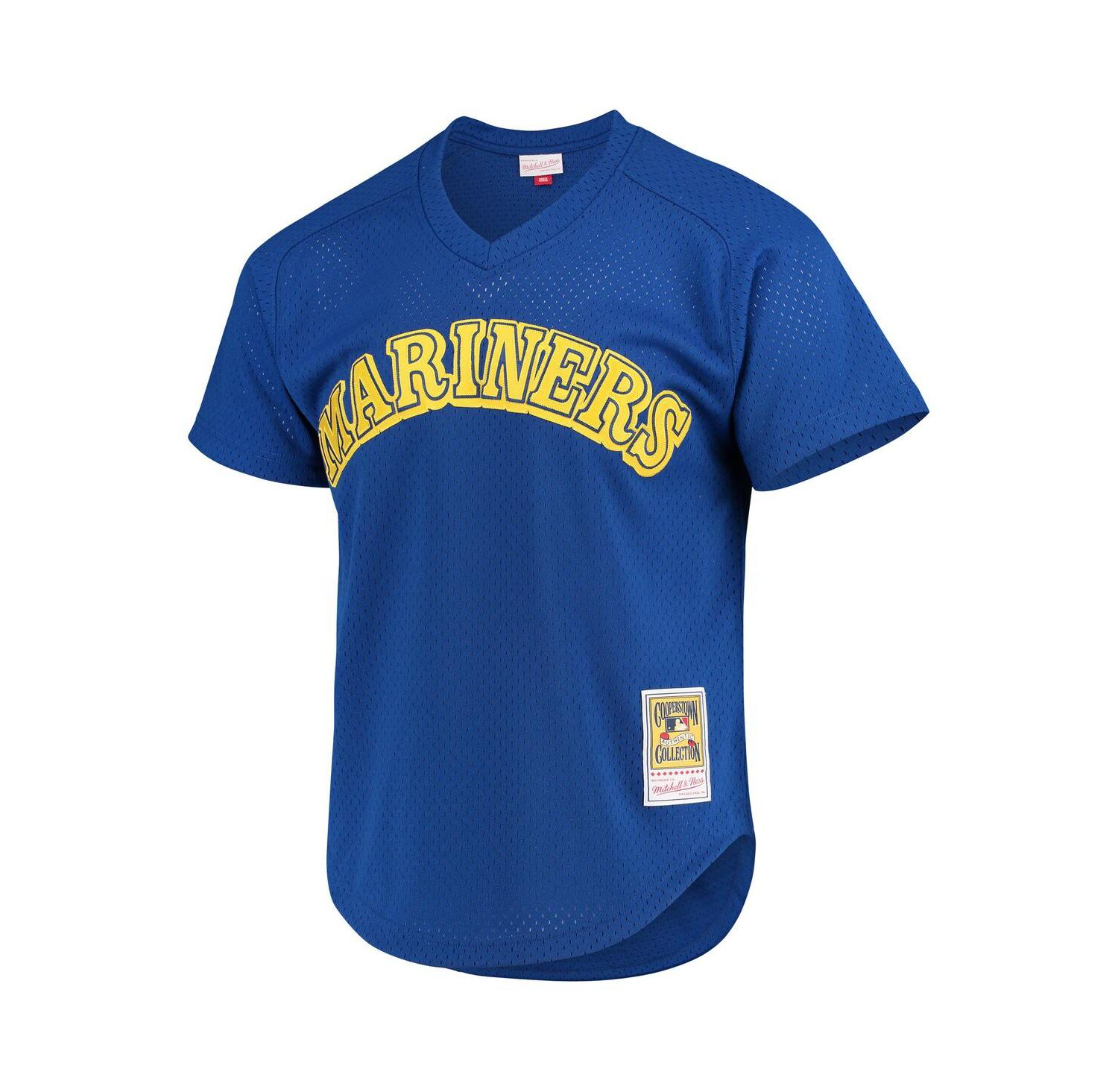 Men's Ken Griffey Jr. Royal Seattle Mariners Cooperstown Mesh Batting Practice Jersey