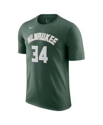 Men's Giannis Antetokounmpo Hunter Green Milwaukee Bucks Icon 2022/23 Name and Number T-shirt