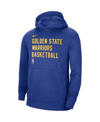 Men's and Women's Royal Golden State Warriors 2023/24 Performance Spotlight On-Court Practice Pullover Hoodie