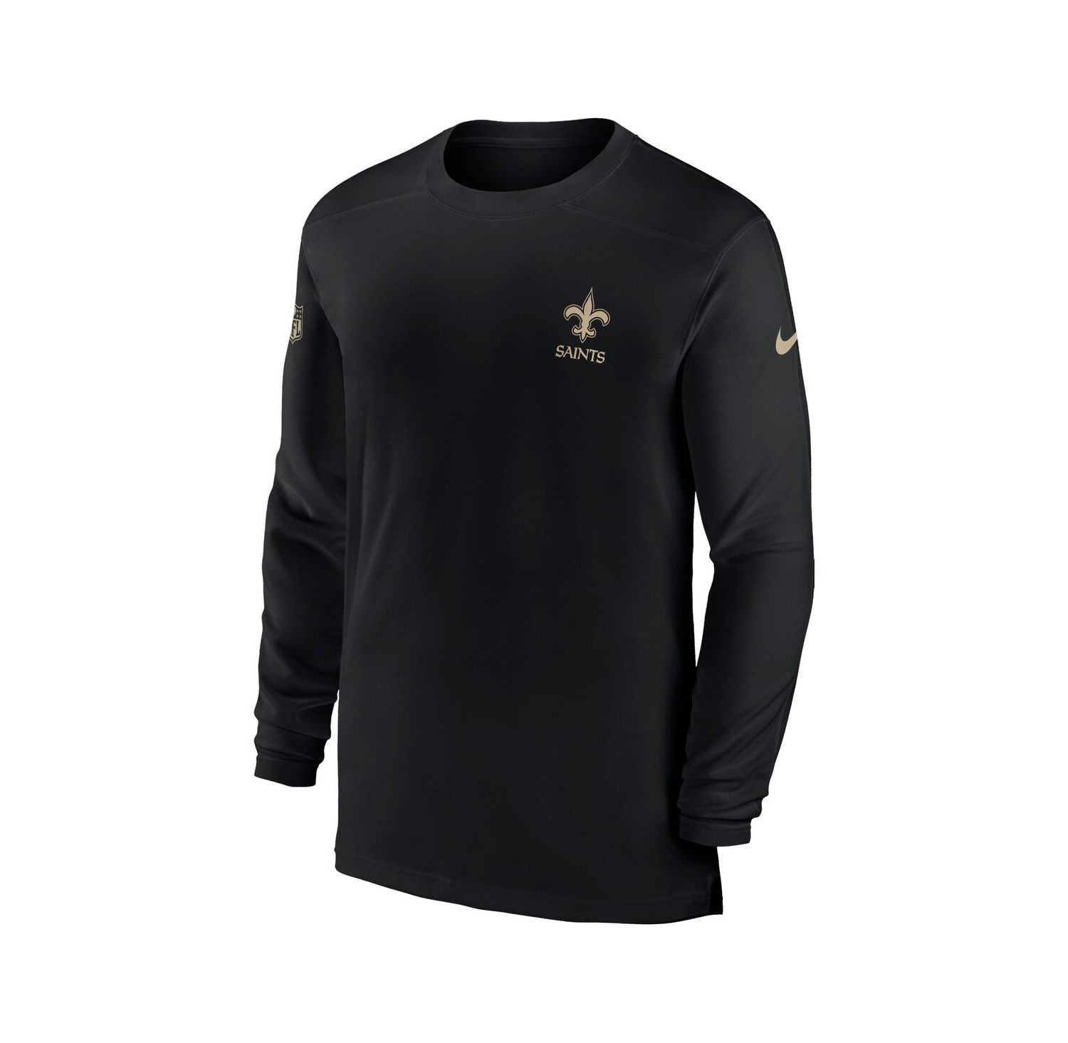 Men's Black New Orleans Saints Sideline Coach Performance Long Sleeve T-shirt