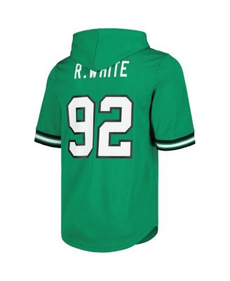 Men's Reggie White Kelly Green Philadelphia Eagles Retired Player Name and Number Mesh Hoodie T-shirt