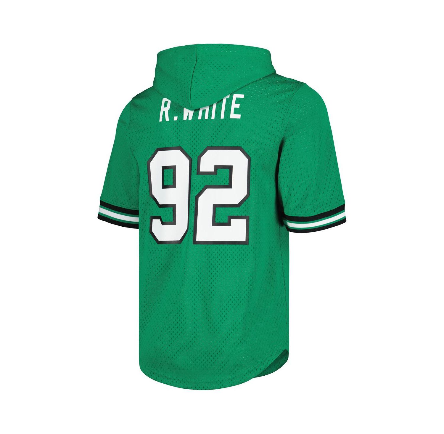 Men's Reggie White Kelly Green Philadelphia Eagles Retired Player Name and Number Mesh Hoodie T-shirt