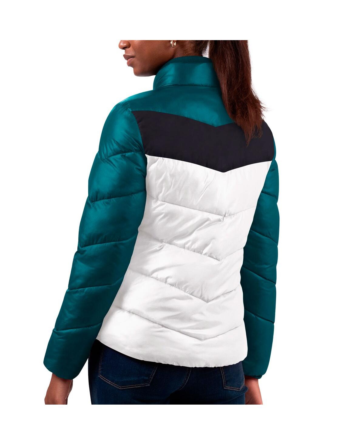 Women's G-iii 4Her by Carl Banks White, Green Philadelphia Eagles New Star Quilted Full-Zip Jacket